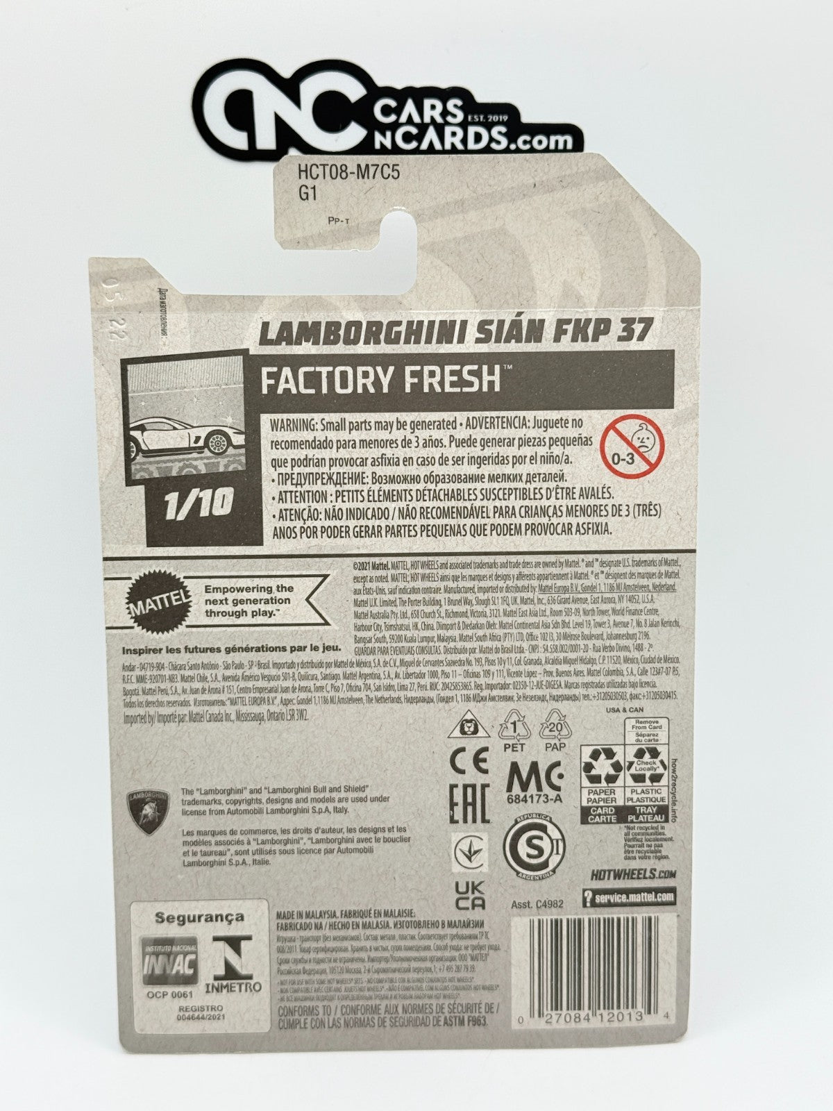 2022 Hot Wheels Factory Fresh 1/10 Lamborghini Sian FKP 37 Green