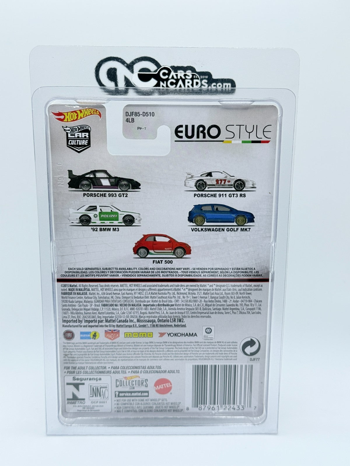 2016 Hot Wheels Premium Car Culture Euro Style Porsche 911 GT3 RS With Protector