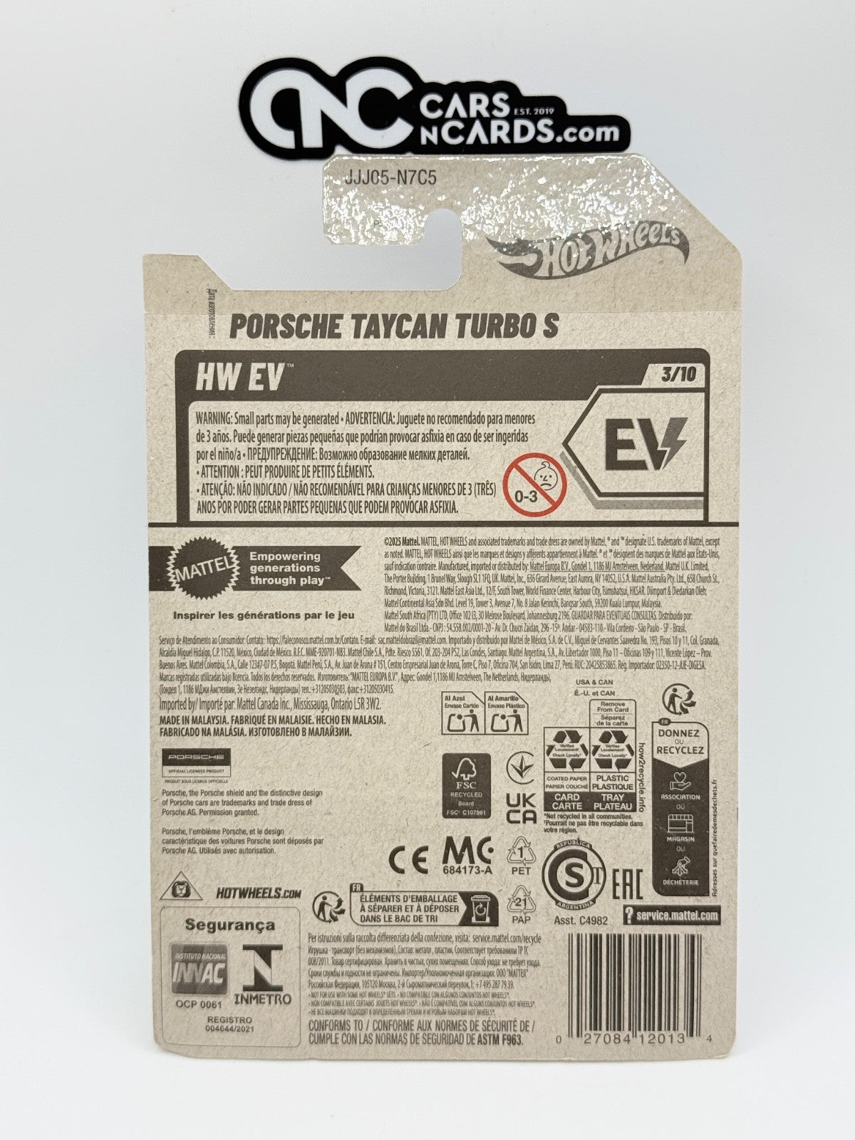 2026 Hot Wheels HW EV 3/10 Porsche Taycan Turbo S White