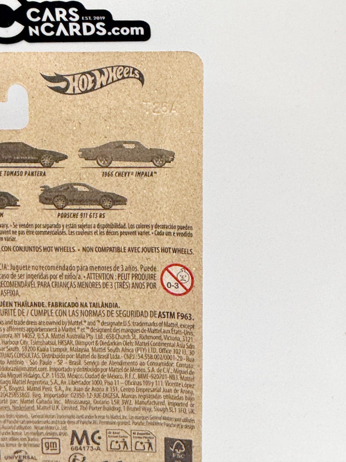 2023 Hot Wheels Silver Series Fast & Furious 5/5 Porsche 911 GT3 RS Card Crease