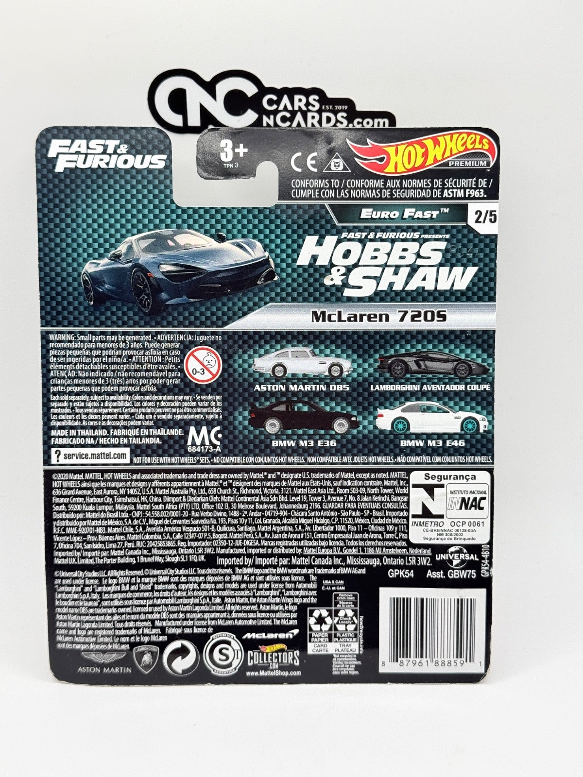 2020 Hot Wheels Premium Fast & Furious Euro Fast 2/5 McLaren 720S