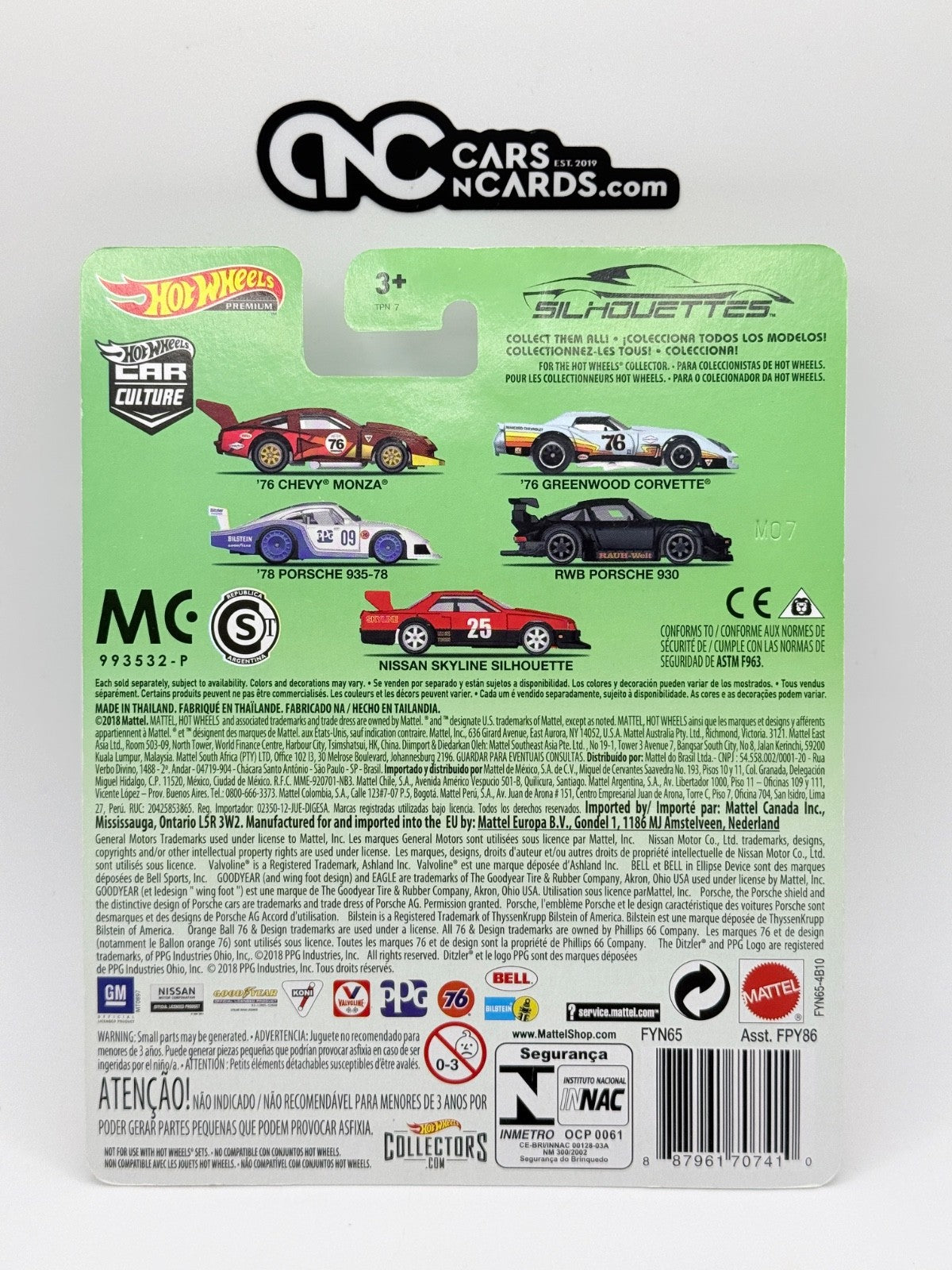 2019 Hot Wheels Premium Car Culture Silhouettes 2/5 '76 Greenwood Corvette