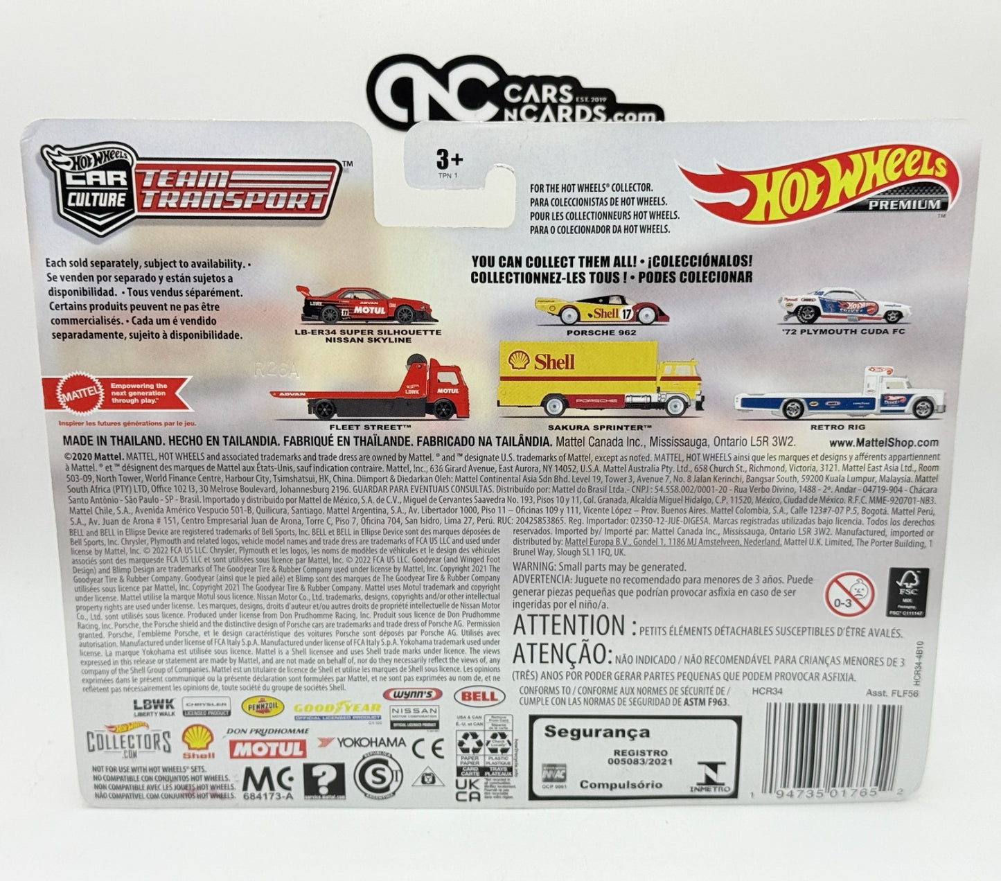 2022 Hot Wheels Premium Car Culture Team Transport #45 Porsche 962 Shell