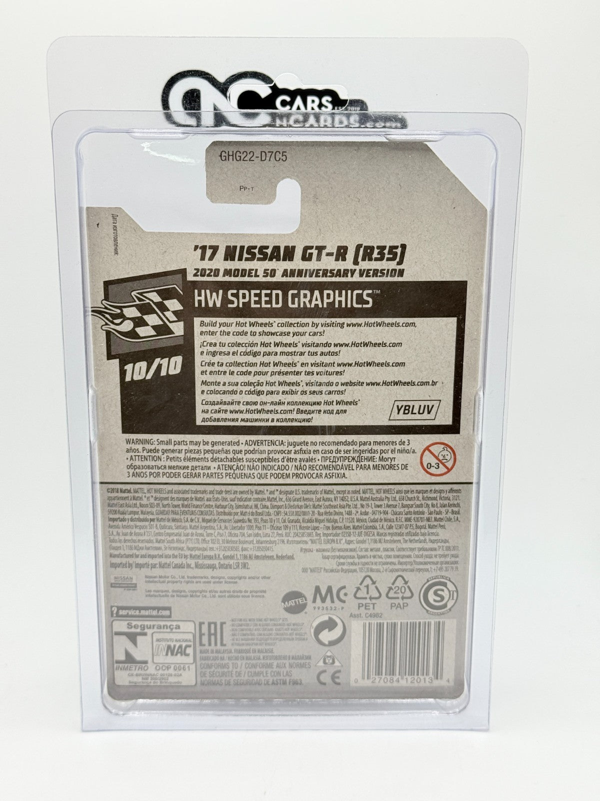 2020 Hot Wheels '17 Nissan GT-R R35 Super Treasure Hunt With Protector INT Card
