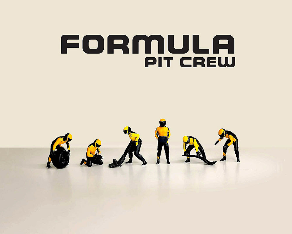 (PRE-ORDER) American Diorama 1:64 Figures Formula Pit Crew – Team Orange – MiJo Exclusives