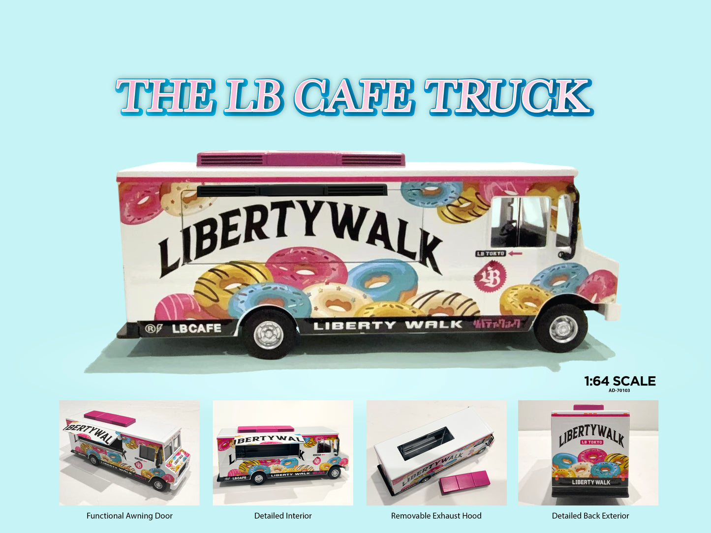(PRE-ORDER) AMERICAN DIORAMA 1/64 Food Truck series – LB Café AD-70103