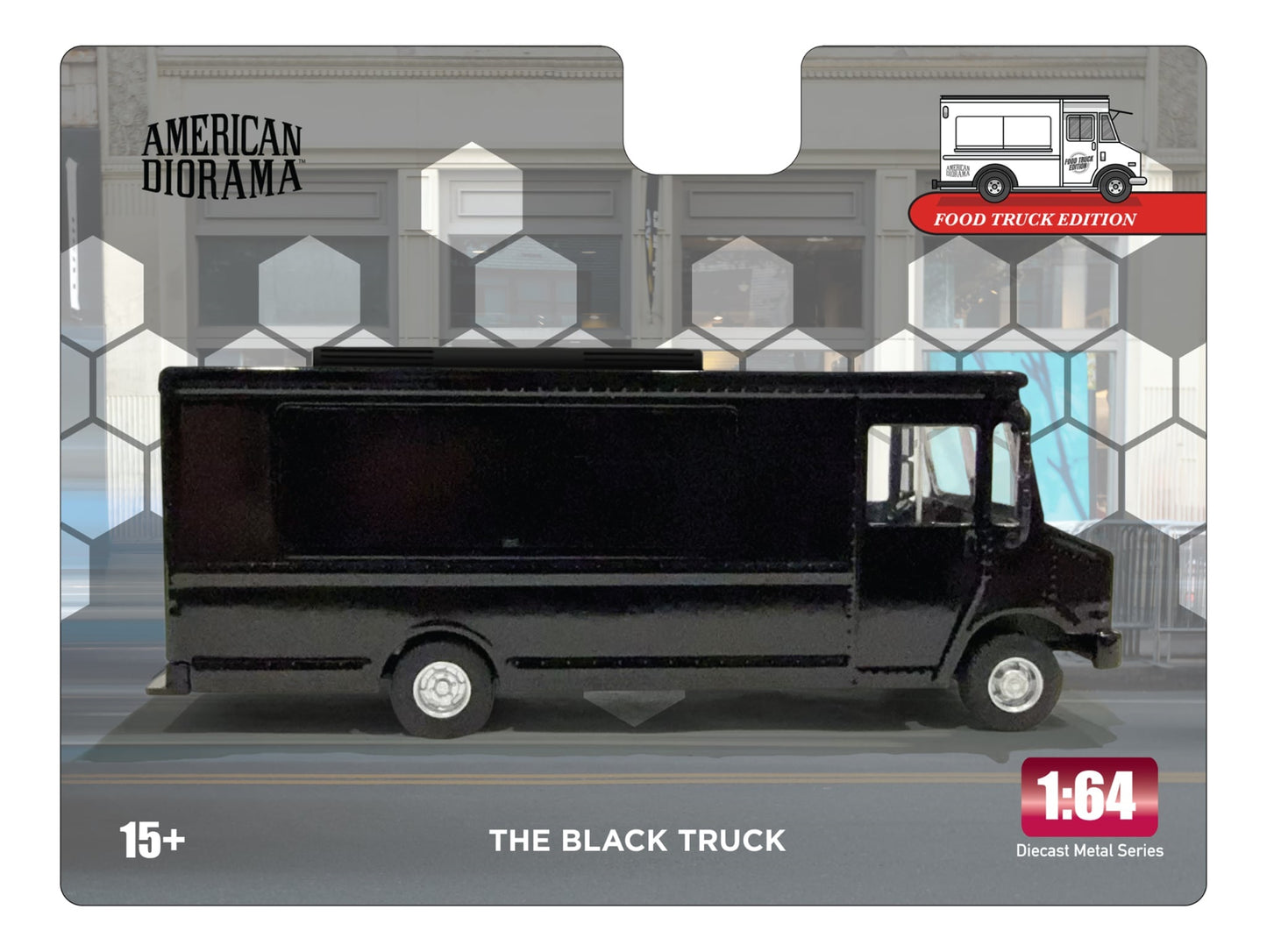 (PRE-ORDER) AMERICAN DIORAMA 1:64 Food Truck series – The Black Truck AD-70201