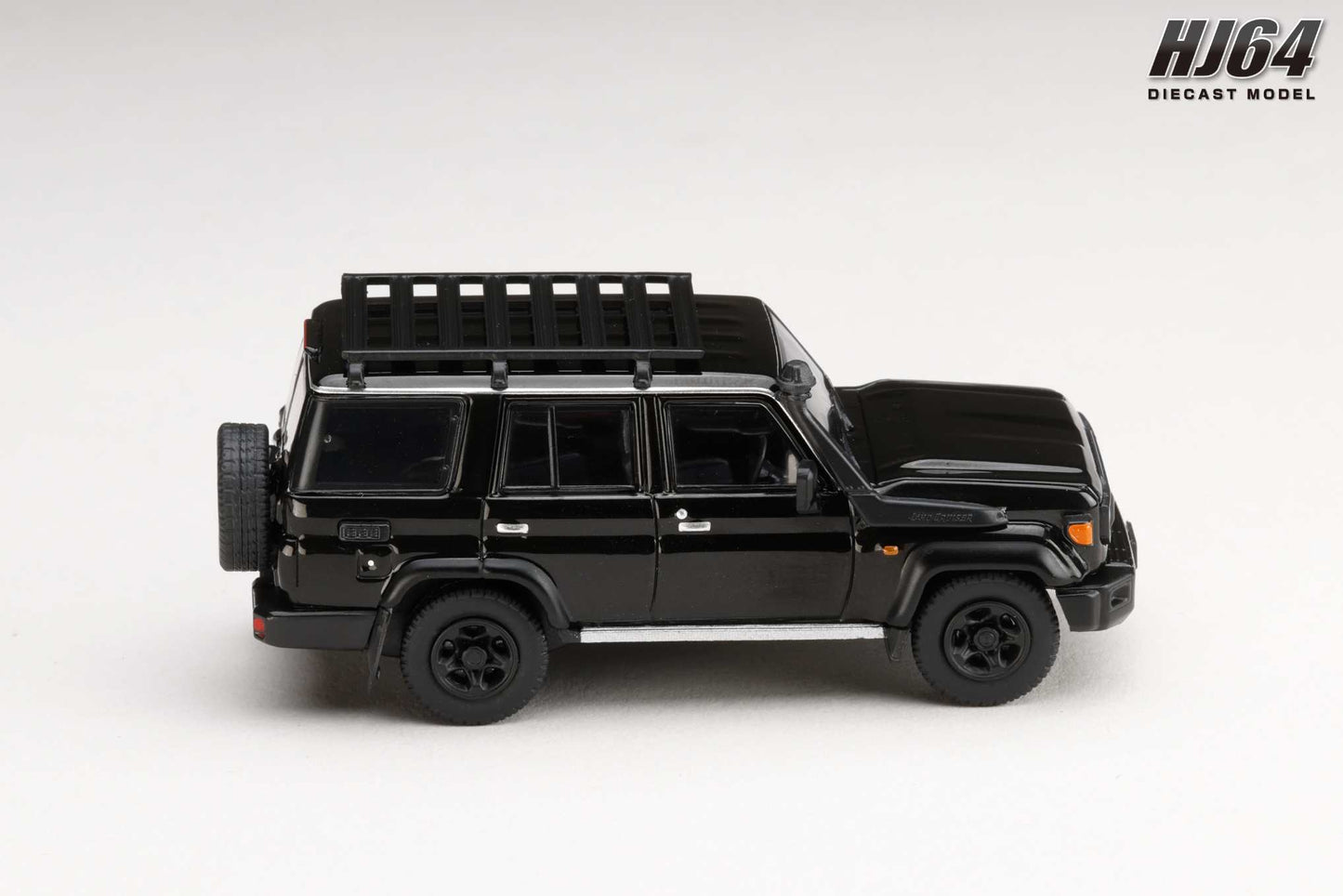 (PRE-ORDER) Hobby Japan 1:64 Toyota LANDCRUISER 70 (GDJ76W) 2023 CUSTOMIZED VERSION - ATTITUDE BLACK MICA HJ642090BK