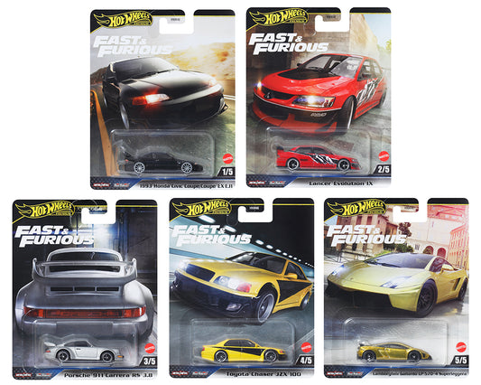 Hot Wheels 1:64 Fast & Furious Premium 2025 M Assortment Full Set of 5