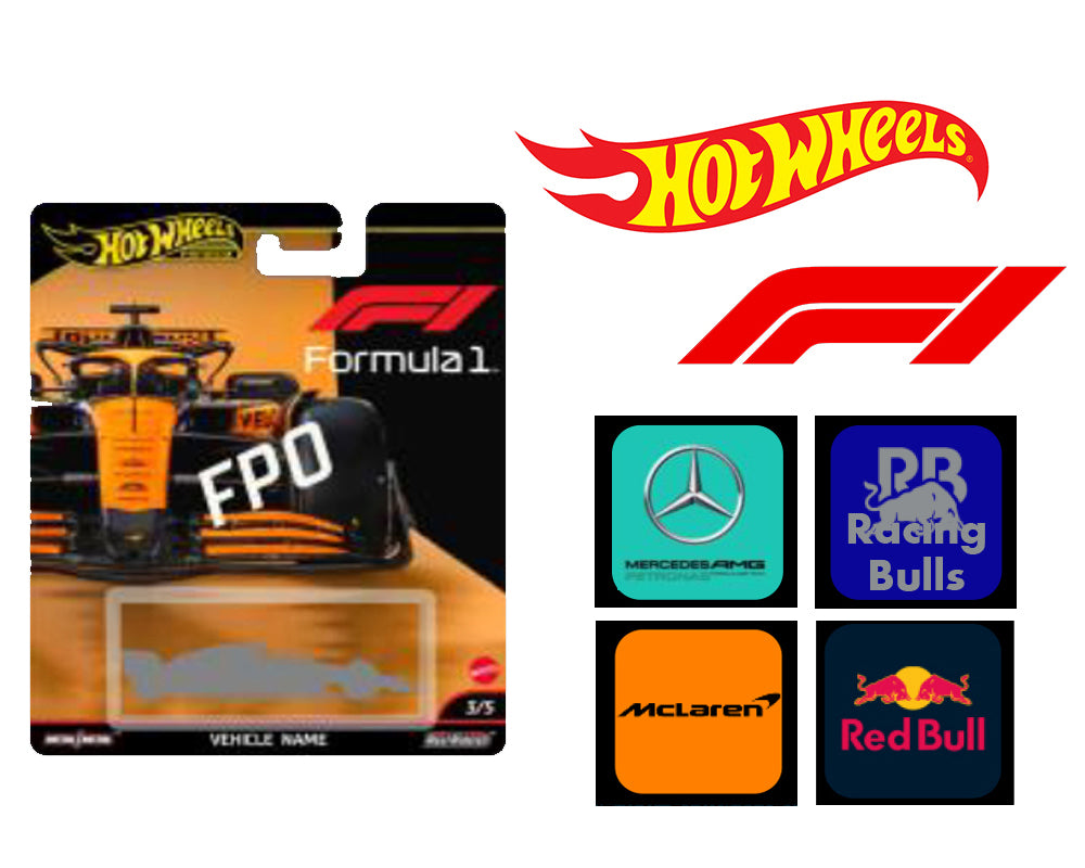 (PRE-ORDER) Hot Wheels 1:64 F1 Racing Premium H Assortment – Team Mercedes, VARB, McLaren, Red Bull Factory Sealed Case