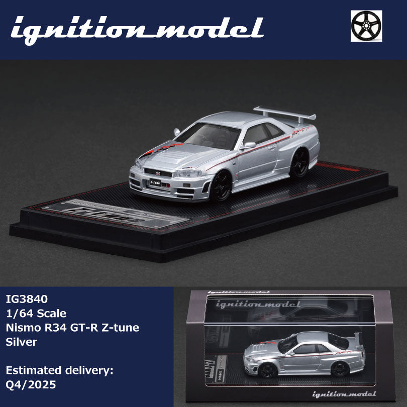 (PRE-ORDER) Ignition Model 1/64 Nismo R34 GT-R Z-tune Silver IG3840