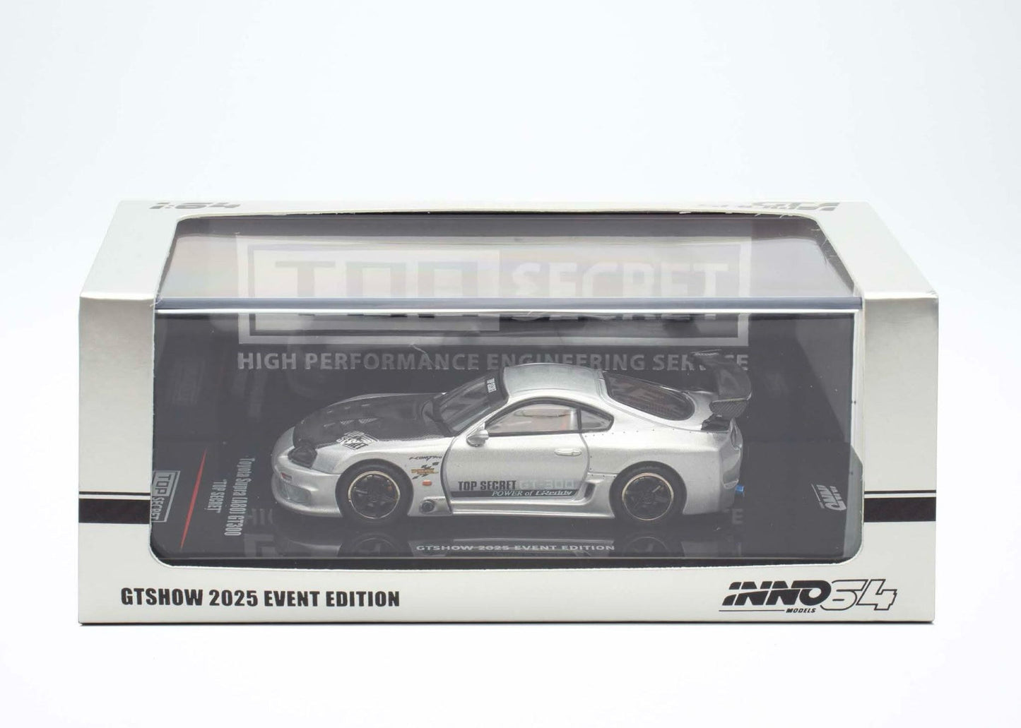(PRE-ORDER) INNO64 1/64 TOYOTA SUPRA (A80) GT300 "TOP SECRET" SILVER GTSHOW 2025 EVENT EDITION (1 Per Customer)