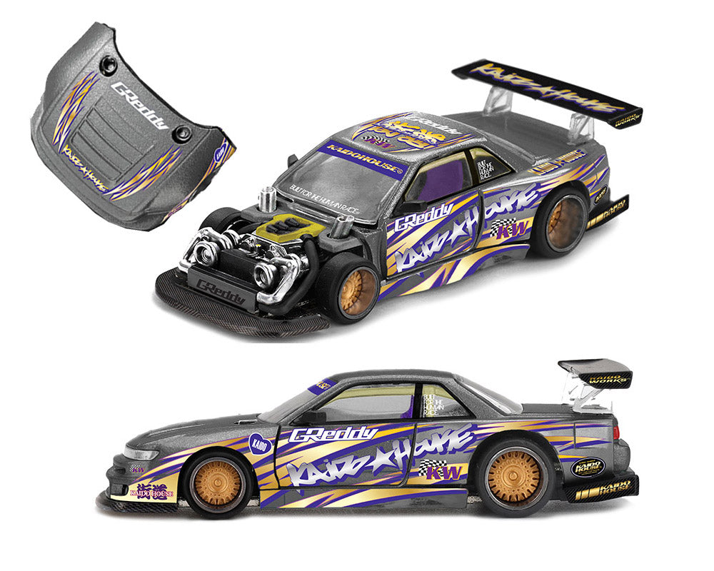 (PRE-ORDER) Kaido House x Mini GT Nissan Silvia S13-R Kaido Drift V1 Greddy – Gunmetal Gray