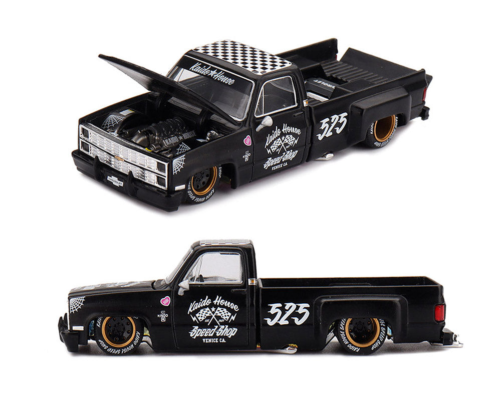 (PRE-ORDER) Kaido House x Mini GT Chevrolet Silverado Dually Hot Rod V1 – Flat Black