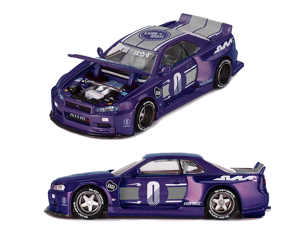 (PRE-ORDER) Kaido House x Mini GT Nissan Skyline GT-R (R34) Kaido factory Racing V2 – Midnight Purple