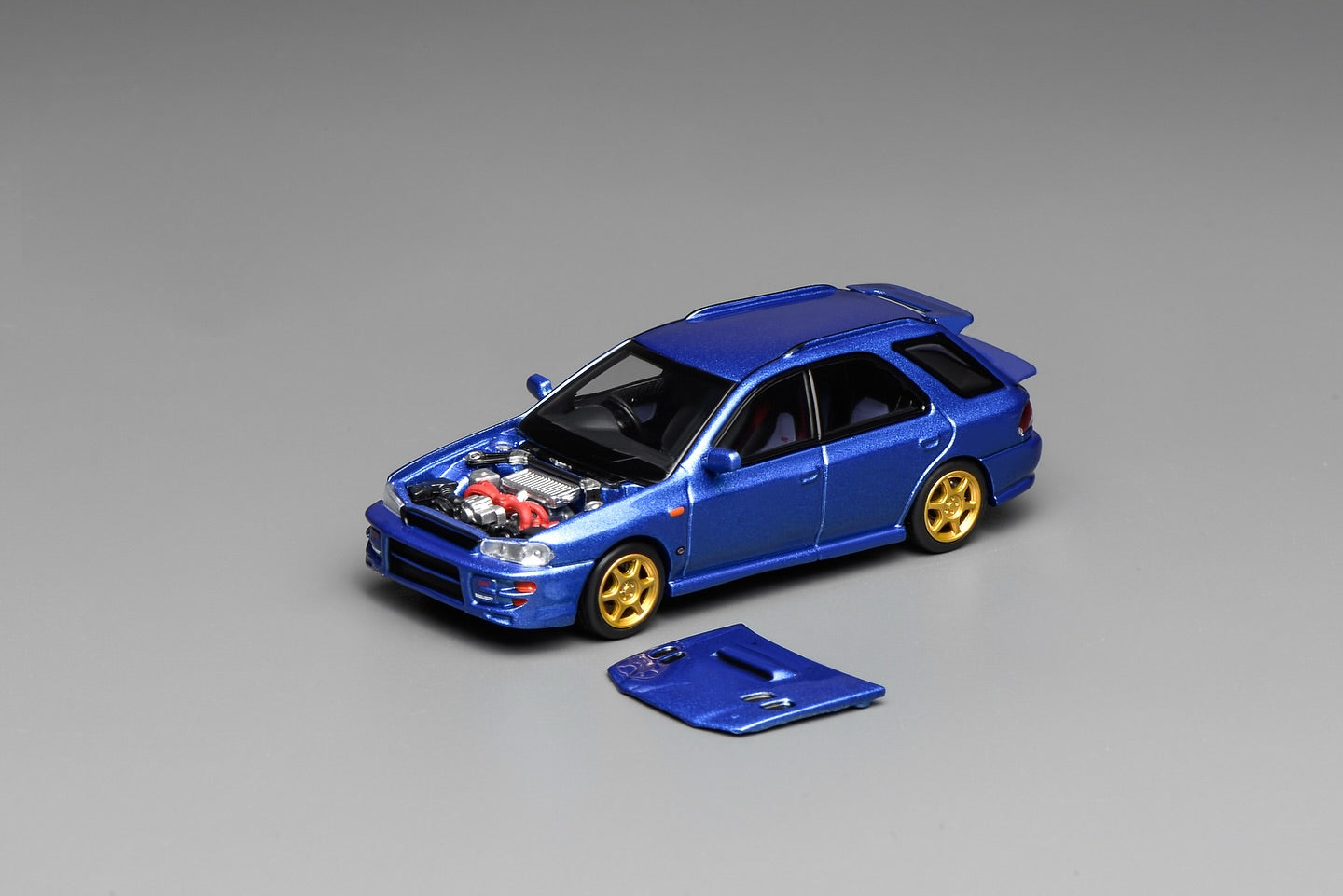 (PRE-ORDER) Motorhelix 1:64 Subaru Impreza Wagon WRX STi Version VI (GC8) Customized World Rally Blue Mica M67101
