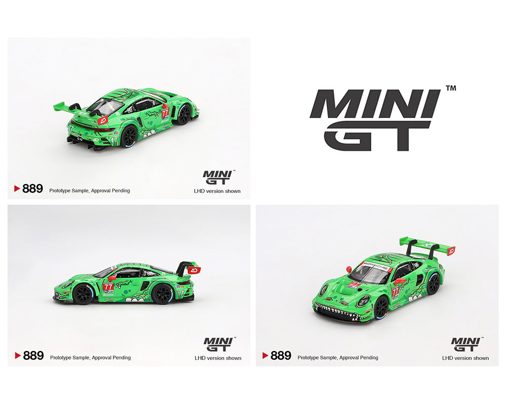 (PRE-ORDER) Mini GT 1:64 Porsche 911 GT3 R #77 AO Racing 2024 IMSA Daytona 24 Hrs GTD Pro 2nd Place