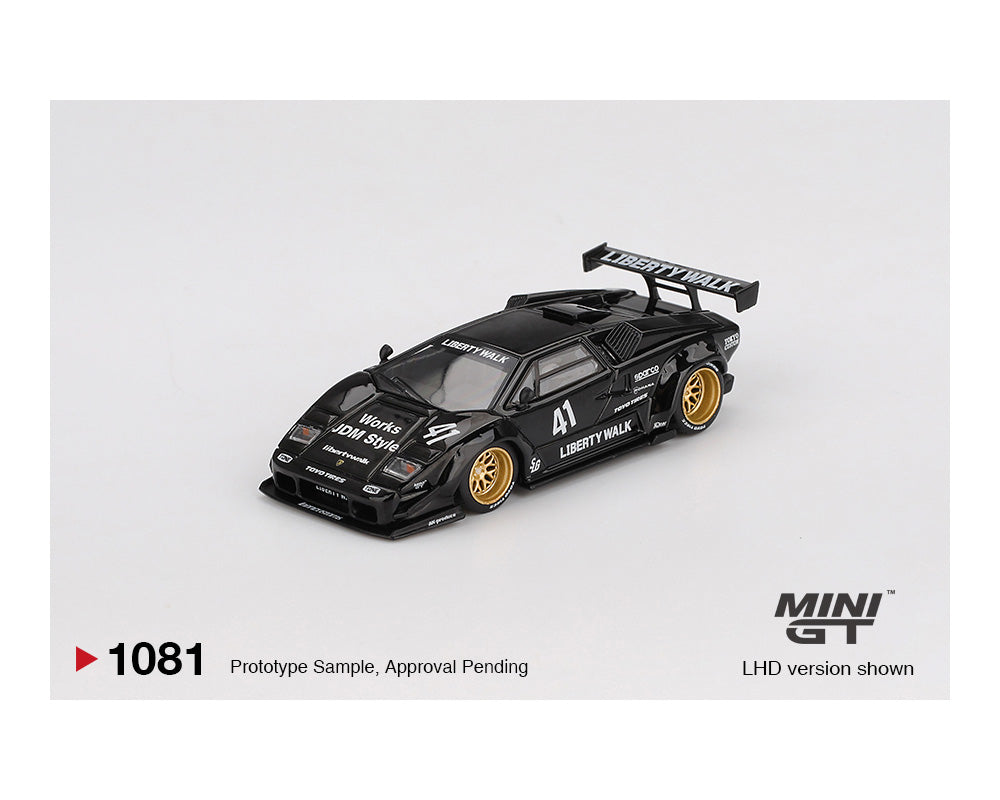 (PRE-ORDER) Mini GT 1:64 Lamborghini Countach LB-WORKS – Black – Mijo Exclusives