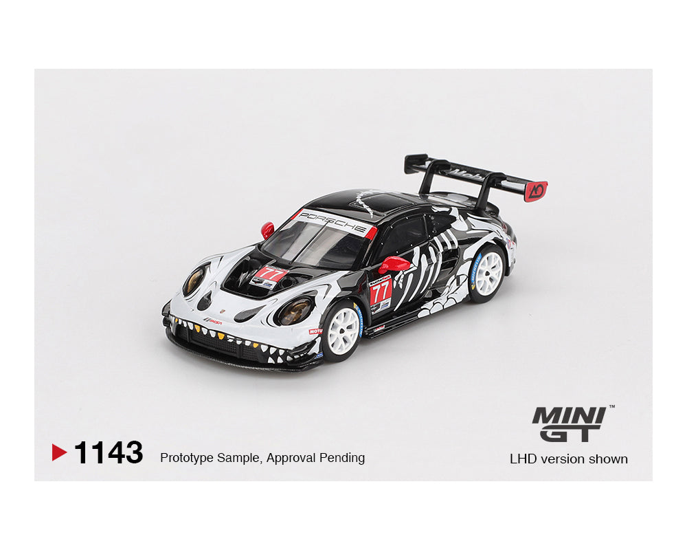 (PRE-ORDER) Mini GT 1:64 Porsche 911 GT3 R #77 AO Racing 2025 IMSA Petit Le Mans Skeleton Rexy