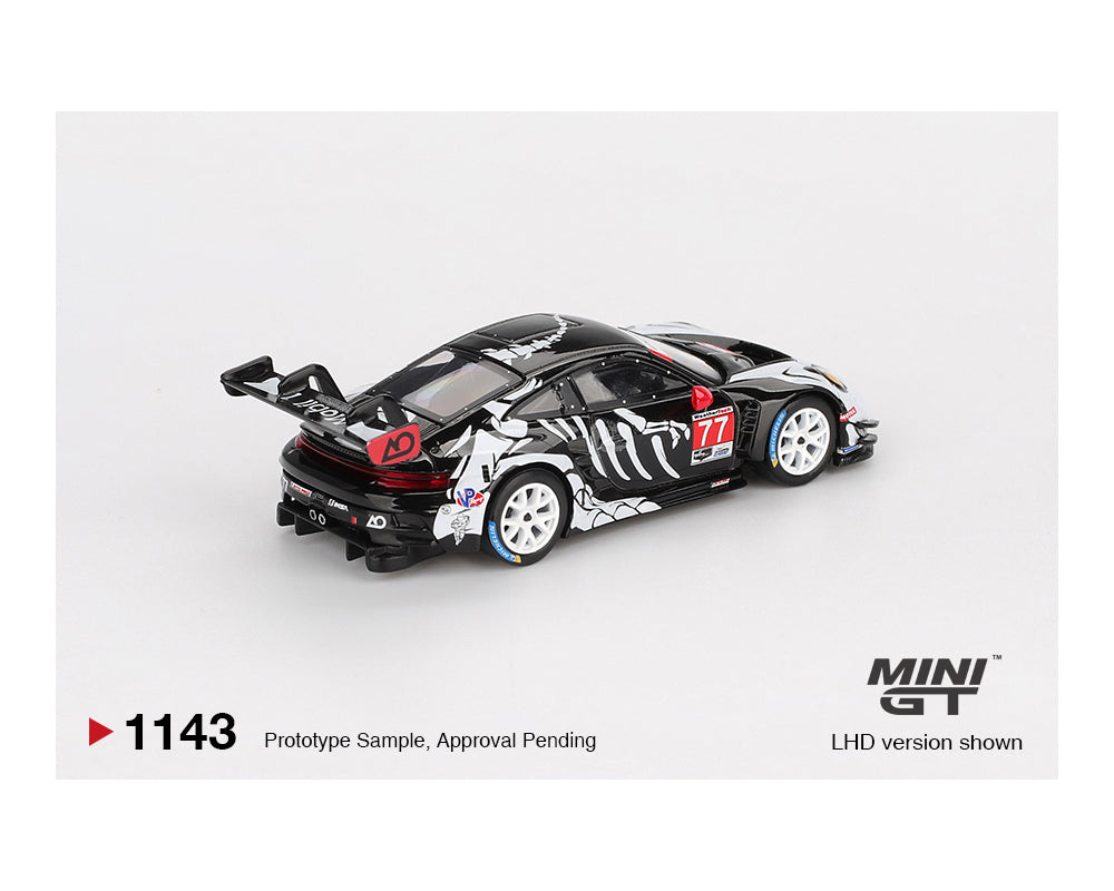 (PRE-ORDER) Mini GT 1:64 Porsche 911 GT3 R #77 AO Racing 2025 IMSA Petit Le Mans Skeleton Rexy
