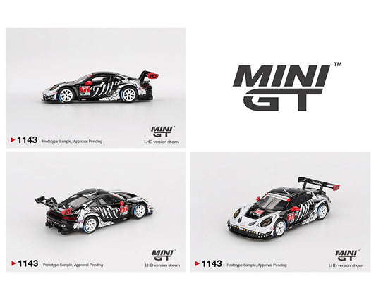(PRE-ORDER) Mini GT 1:64 Porsche 911 GT3 R #77 AO Racing 2025 IMSA Petit Le Mans Skeleton Rexy