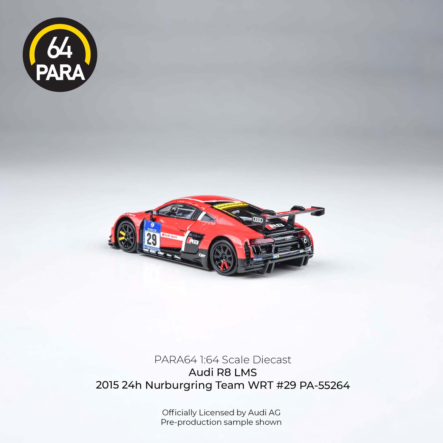 (PRE-ORDER) PARA64 1:64 2015 Audi R8 LMS 24H Nurburgring Team WRT #29 PA-55264