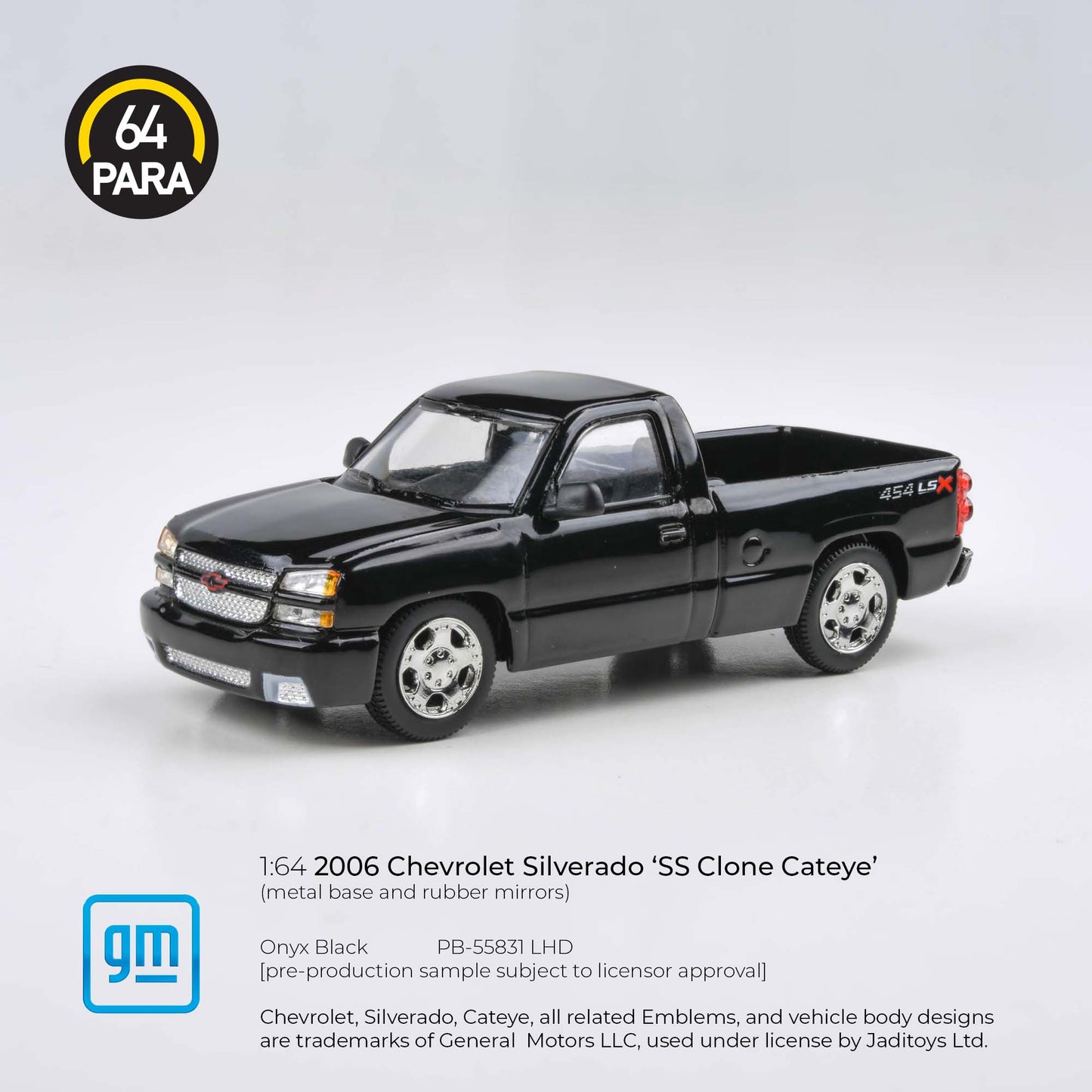 (PRE-ORDER) PARA64 1:64 2006 Chevrolet Silverado Single Cab Onyx Black PB-55831