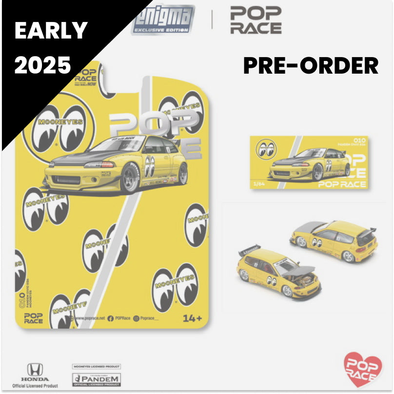 (PRE-ORDER) 1:64 POPRACE PRE010 Pandem Civic EG6 V1.5 – MOONEYES – Yellow