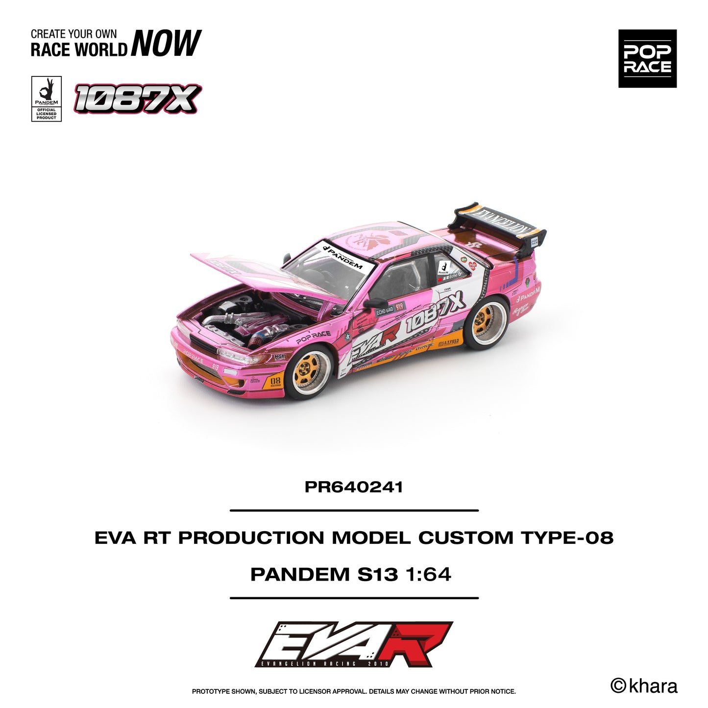 (PRE-ORDER) POPRACE 1:64 PANDEM SILVIA S13 EVA RT PRODUCTION MODEL CUSTOM TYPE-08 x 1087X PR640241