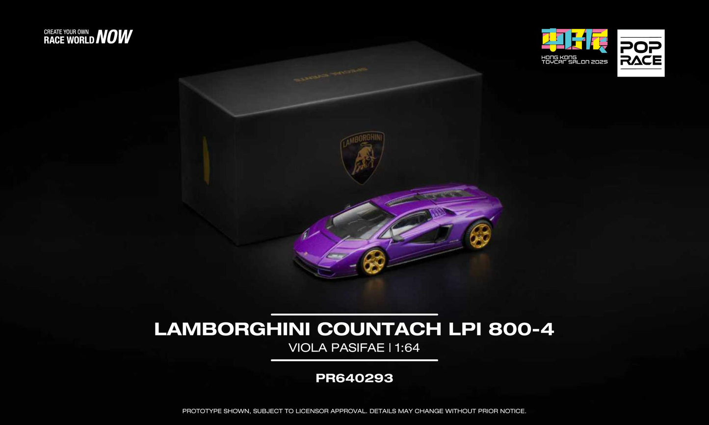 (PRE-ORDER) POPRACE 1:64 LAMBORGHINI COUNTACH LPI 800-4 Special Edition in Shimmery Viola Pasifae HONG KONG TOYCAR SALON 2025 PR640293