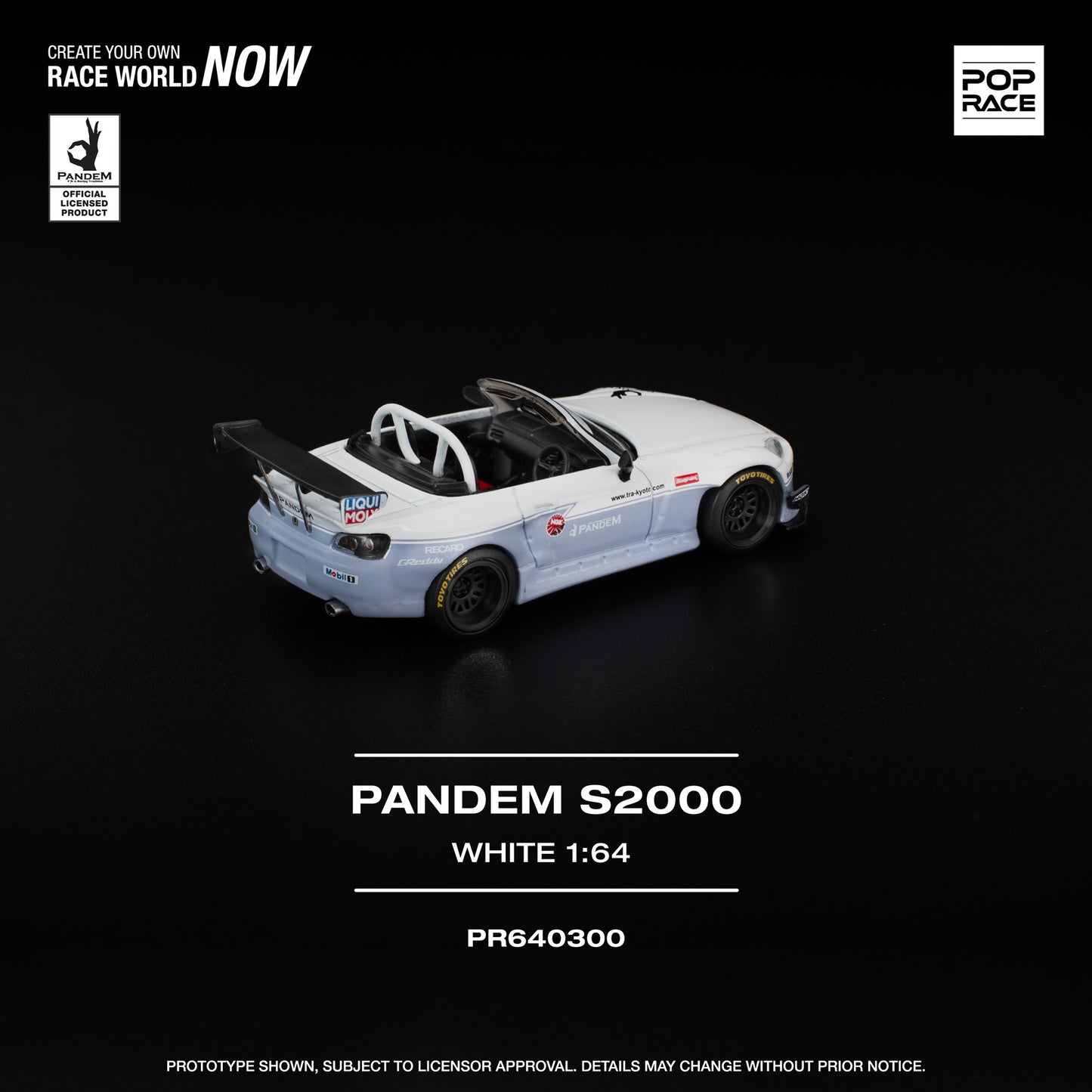 (PRE-ORDER) POPRACE 1:64 PANDEM S2000 WHITE PR640300