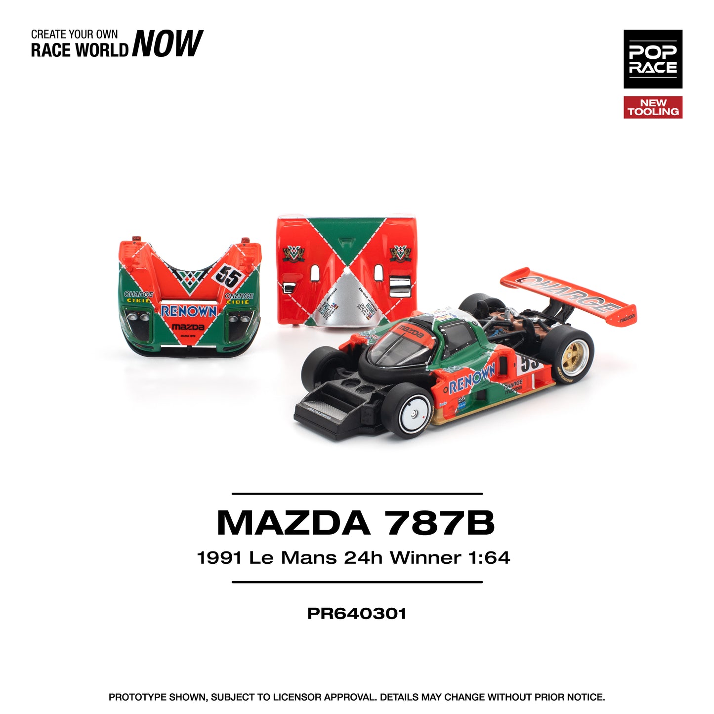 (PRE-ORDER) POPRACE 1:64 MAZDA 787B 1991 LE MANS 24H WINNER PR640301