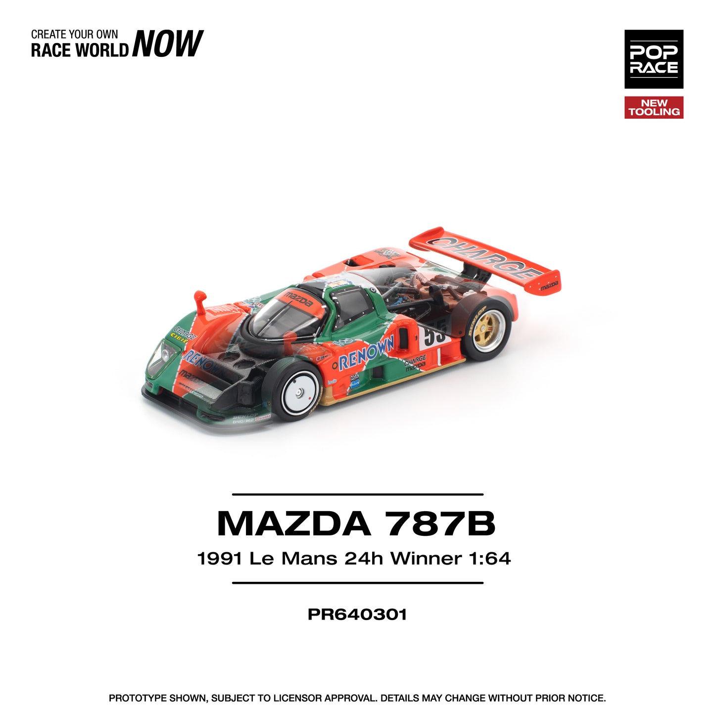 (PRE-ORDER) POPRACE 1:64 MAZDA 787B 1991 LE MANS 24H WINNER PR640301