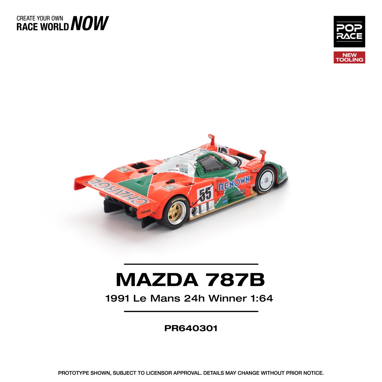 (PRE-ORDER) POPRACE 1:64 MAZDA 787B 1991 LE MANS 24H WINNER PR640301