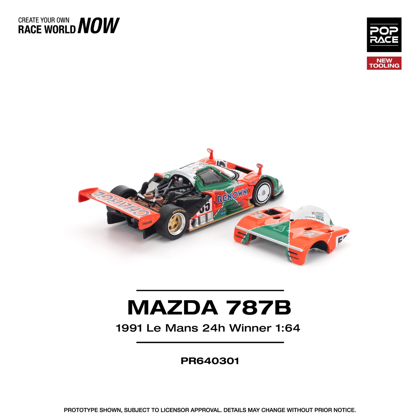 (PRE-ORDER) POPRACE 1:64 MAZDA 787B 1991 LE MANS 24H WINNER PR640301
