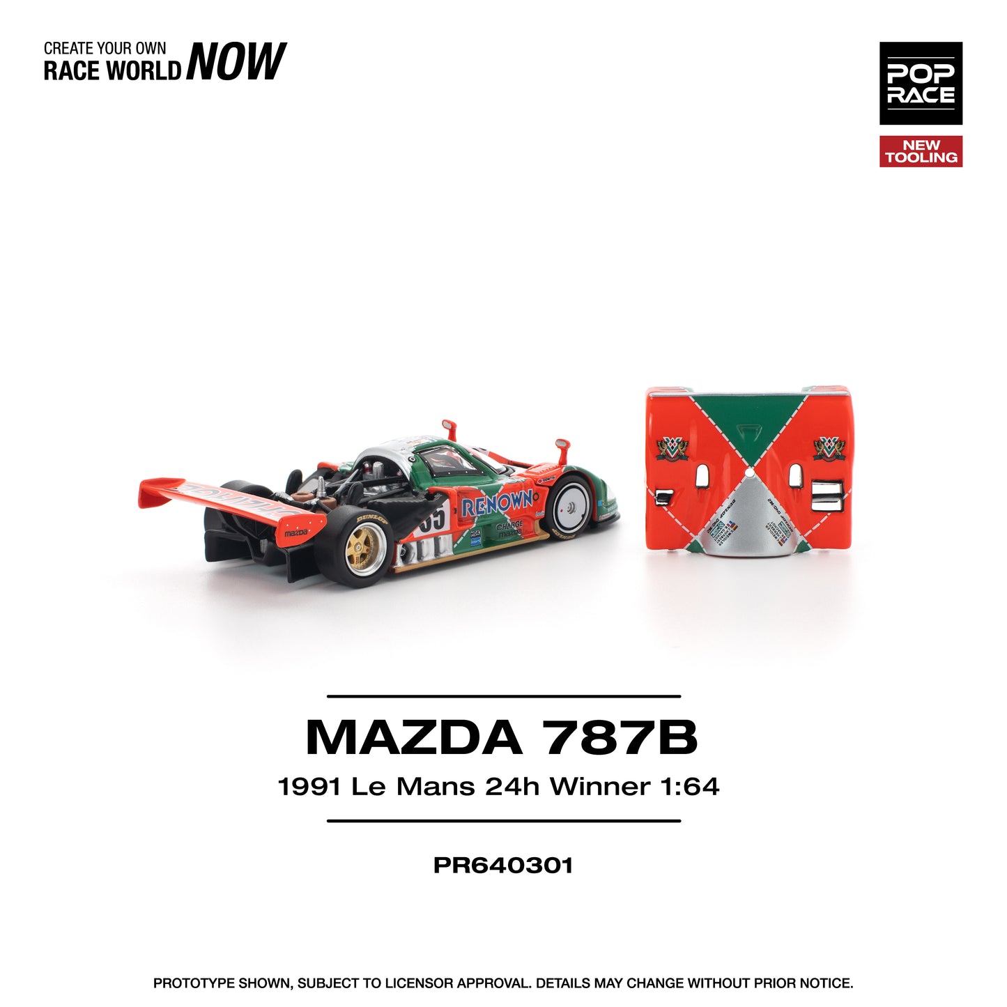 (PRE-ORDER) POPRACE 1:64 MAZDA 787B 1991 LE MANS 24H WINNER PR640301