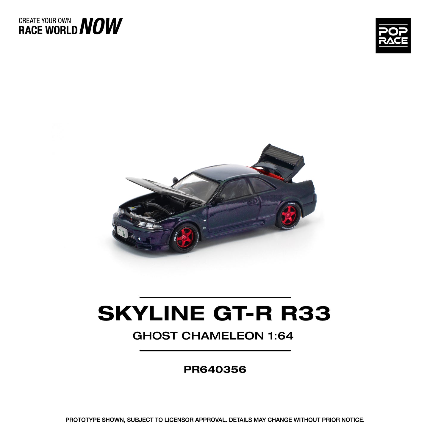(PRE-ORDER) POPRACE 1:64 SKYLINE GT-R R33 GHOST CHAMELEON PR640356