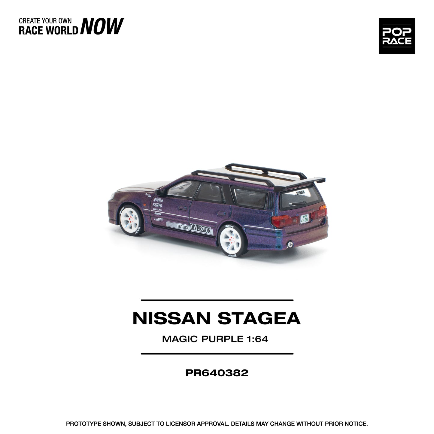 (PRE-ORDER) POPRACE 1:64 NISSAN STAGEA MAGIC PURPLE PR640382