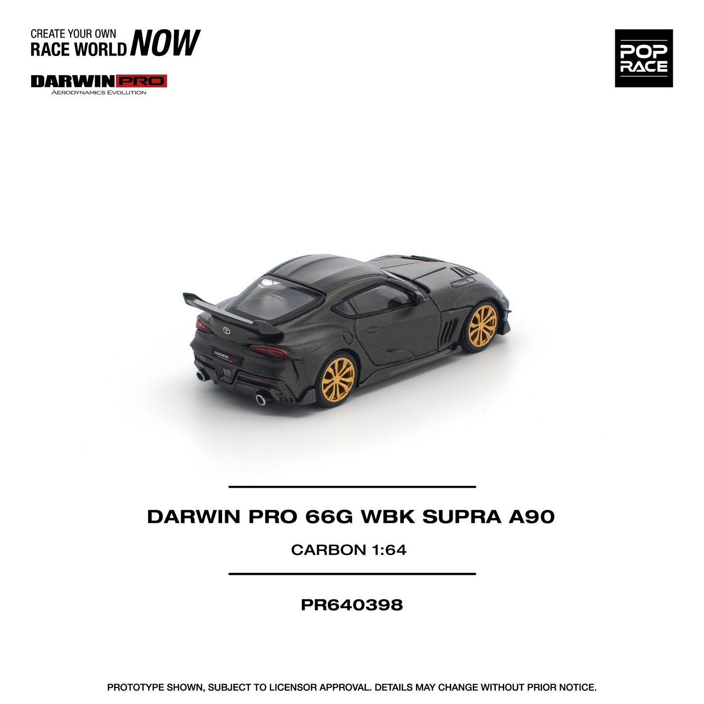 (PRE-ORDER) POPRACE 1:64 DARWIN PRO 66G WBK SUPRA A90 CARBON EDITION PR640398