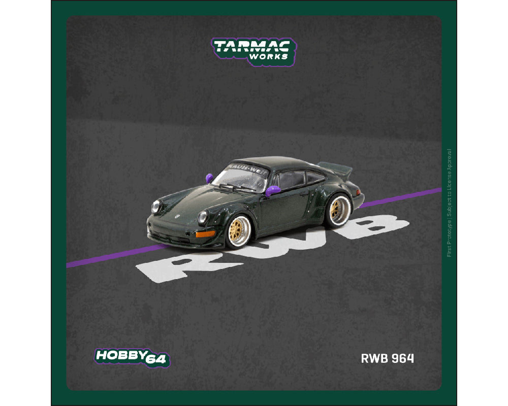 (PRE-ORDER) Tarmac Works 1:64 Porsche RWB 964 – Green – Hobby64 T64-037-GR
