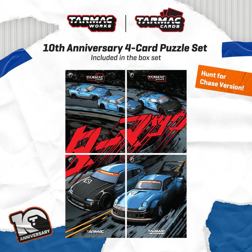 (PRE-ORDER) TARMAC WORKS 1:64 Tarmac Works 10th Anniversary Box Set 5 Model Cars + Trading Cards Combo Set T64-BOXSET-10TH