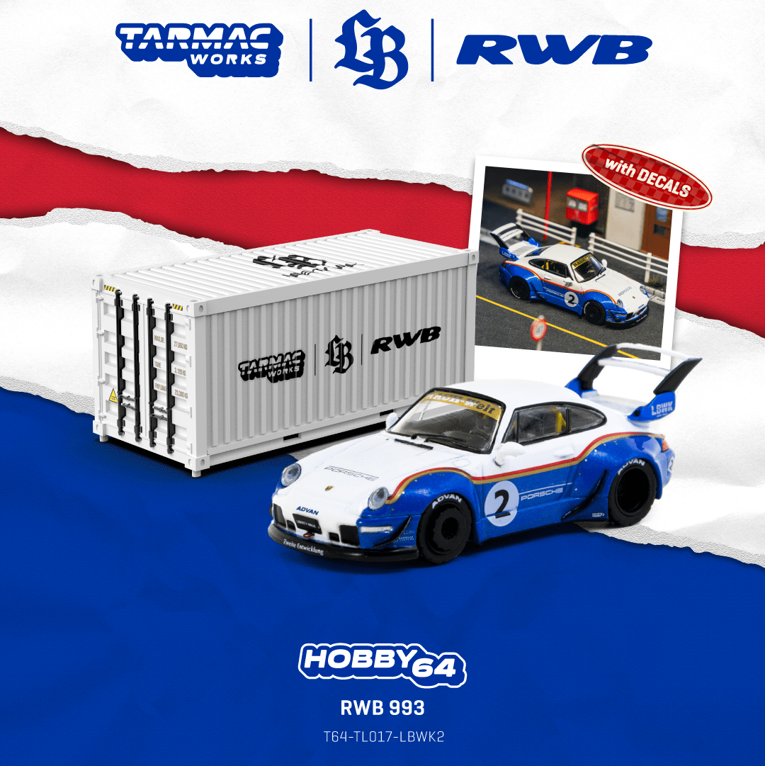 (PRE-ORDER) TARMAC WORKS HOBBY64 1:64 RWB 993 Liberty Walk - With Container T64-TL017-LBWK2