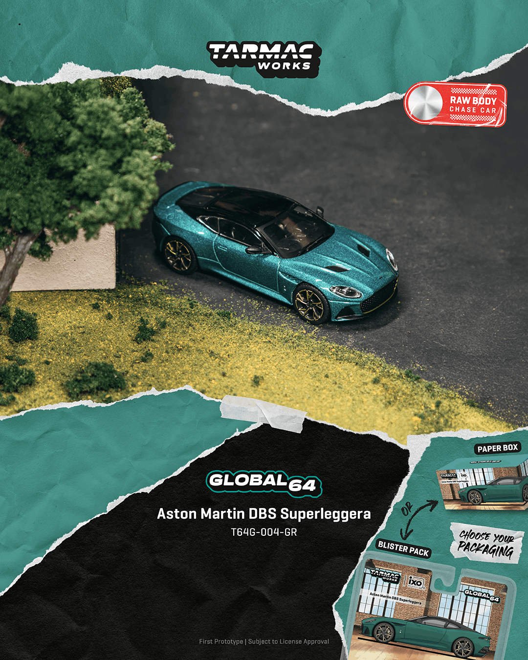 (PRE-ORDER) Tarmac Works GLOBAL64 1:64 Aston Martin DBS Superleggera Green Metallic T64G-004-GR **CHASE CARS ARE RANDOMLY PACKED**