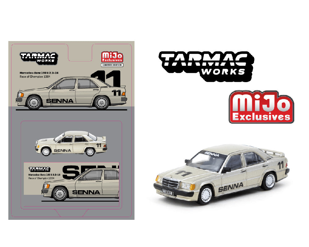 (PRE-ORDER) Tarmac Works 1:64 Mercedes-Benz 190 E 2.3-16 Race of Champion 1984 Ayrton Senna – Global64