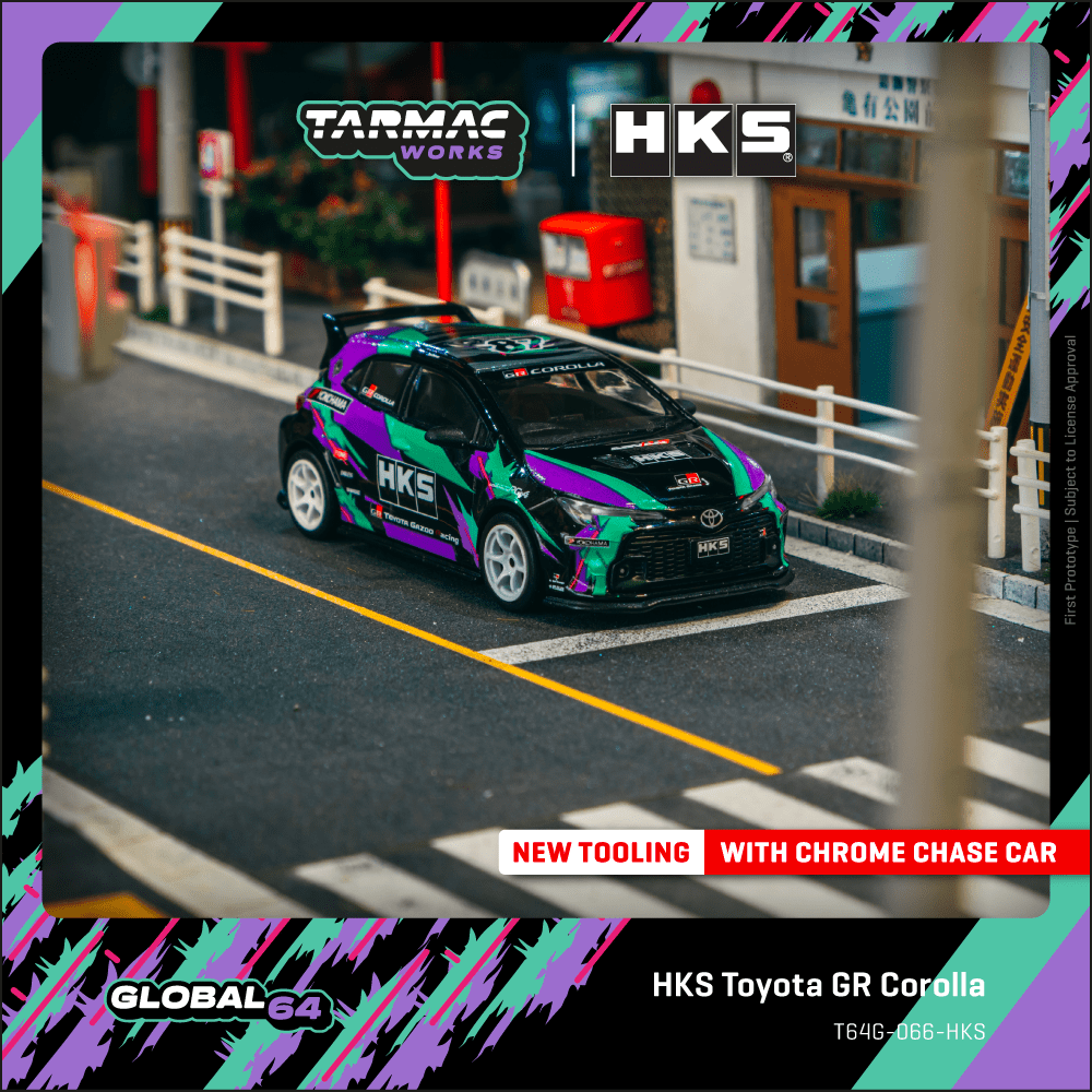 (PRE-ORDER) TARMAC WORKS GLOBAL64 1:64 HKS Toyota GR Corolla T64G-066-HKS