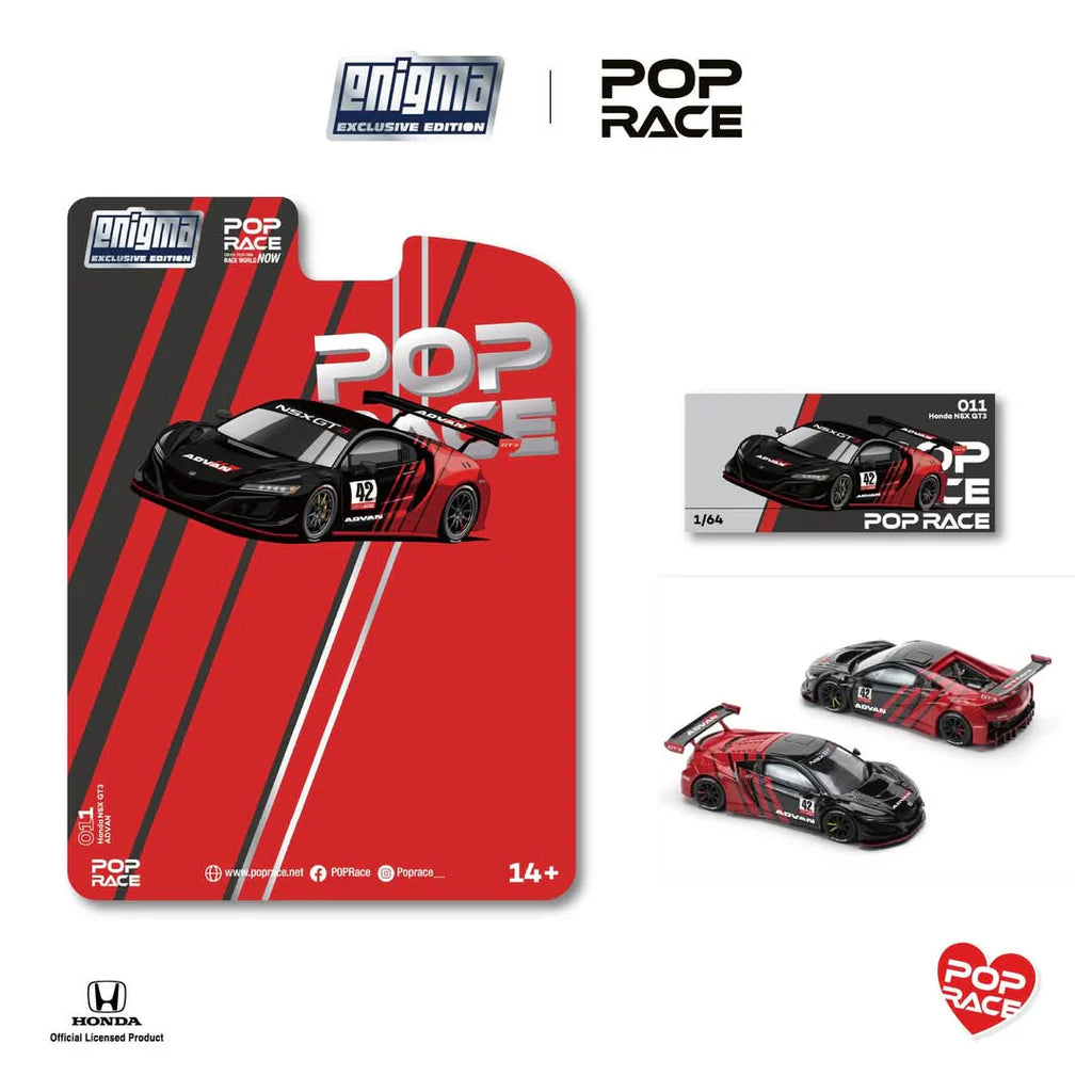 (PRE-ORDER) 1:64 POPRACE PRE011 1:64 Honda NSX GT3 EVO22 - ADVAN (enigma exclusive edition)