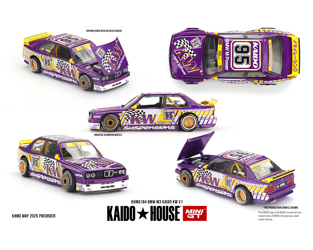(PRE-ORDER) Kaido House x Mini GT 1:64 BMW M3 Kaido KW V1 – Purple *Chance of a Chase*