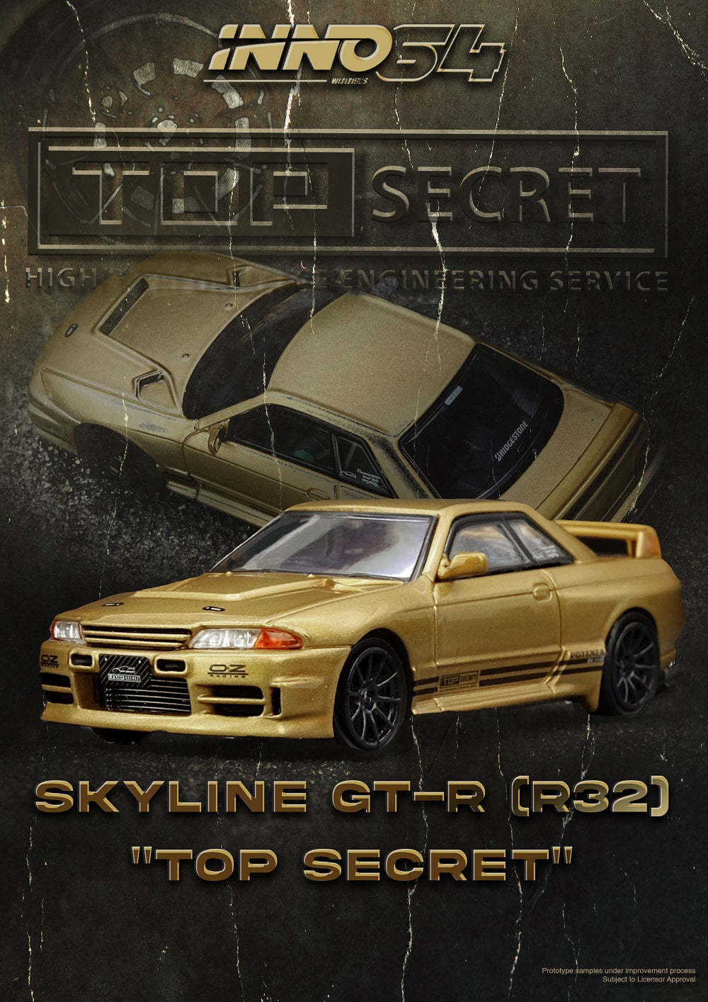 (PRE-ORDER) INNO64 1:64 TOP SECRET BNR32 GT-R (650R) Gold IN64-R32TS-650R