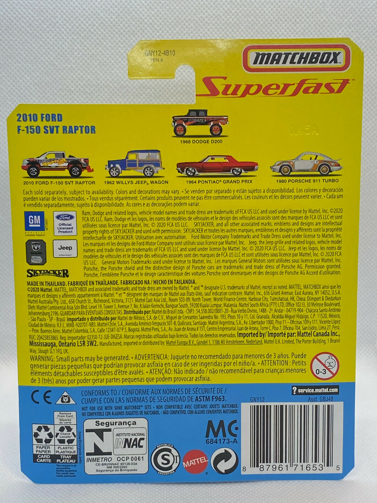 2020 MATCHBOX Premium Superfast 2010 Ford F-150 SVT Raptor #12 NIP