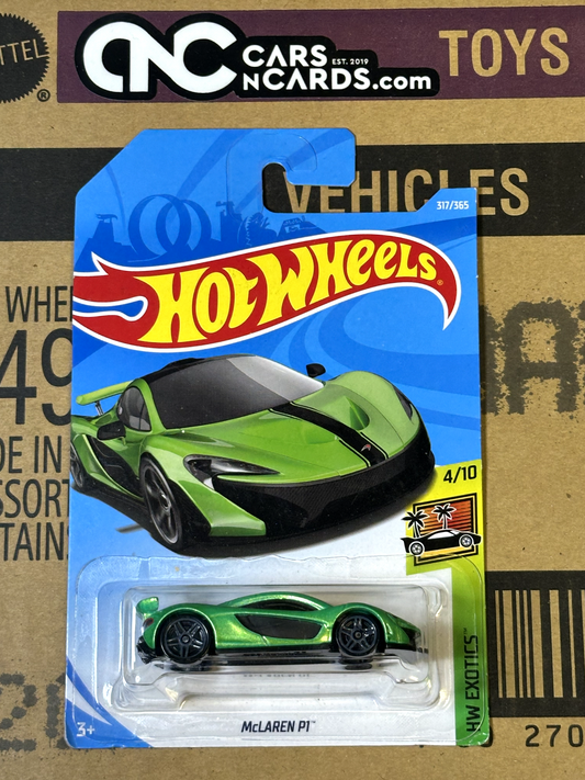 2018 Hot Wheels HW Exotics #4/10 McLaren P1 Green (Card Crease)